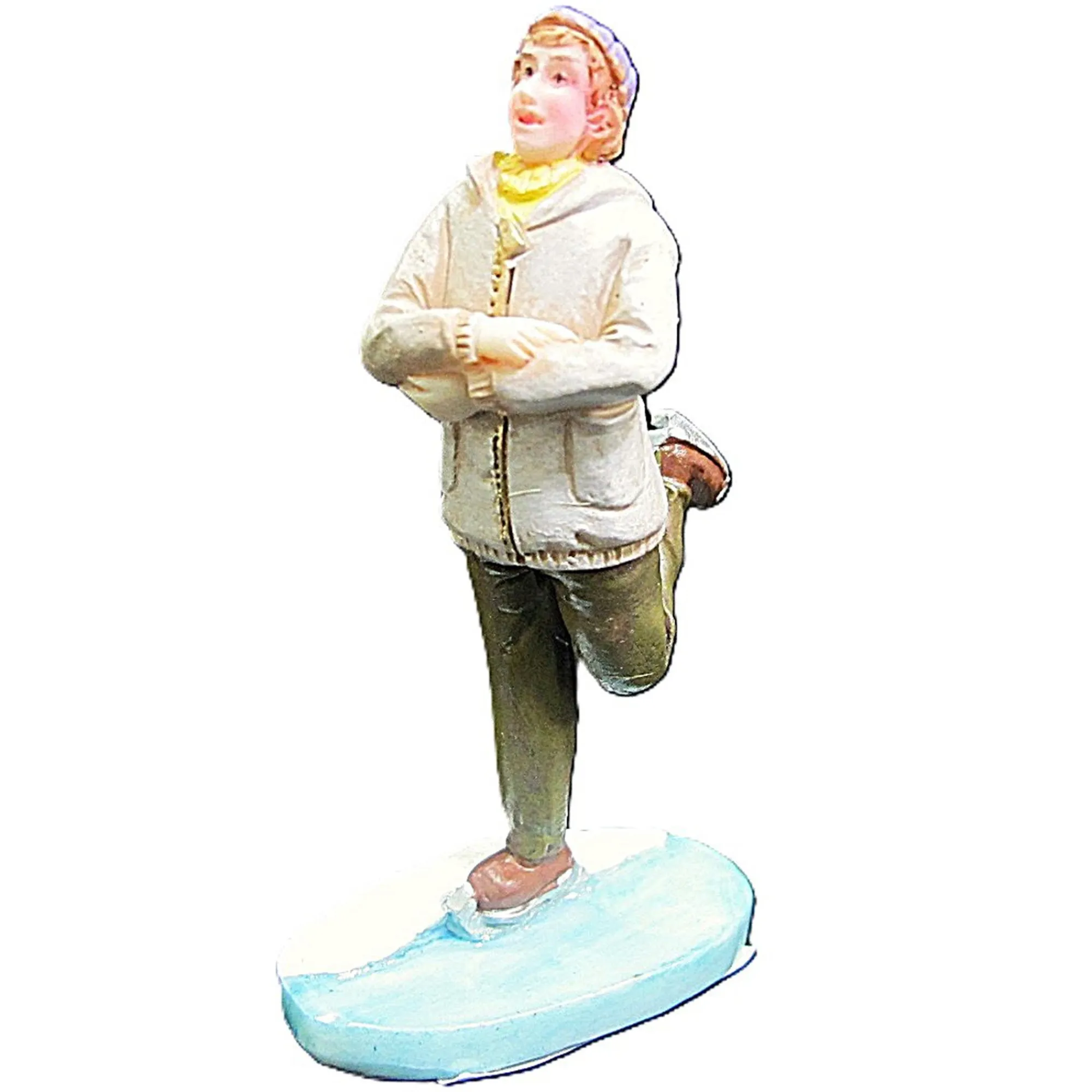 Kerstdorp>Kerstdorp schaatster beige
