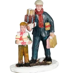 Luville Kerstdorp>Kerstdorp vader met zoon 5x3x7cm