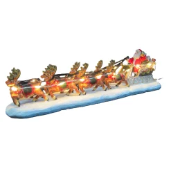 Kerstdorp>Kerstman slee en rendieren LED