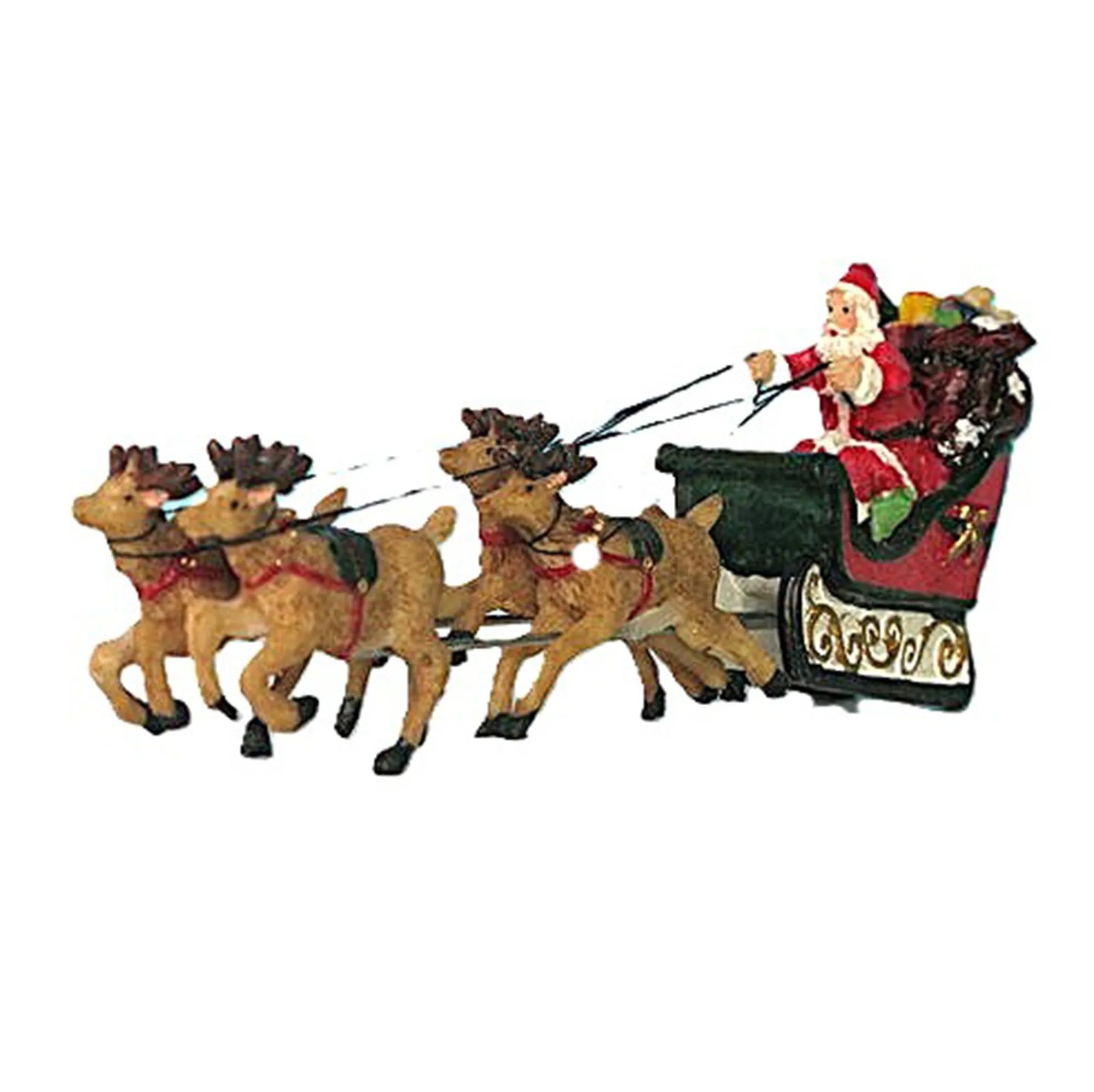 Kerstdorp>Kerstman slee met rendieren