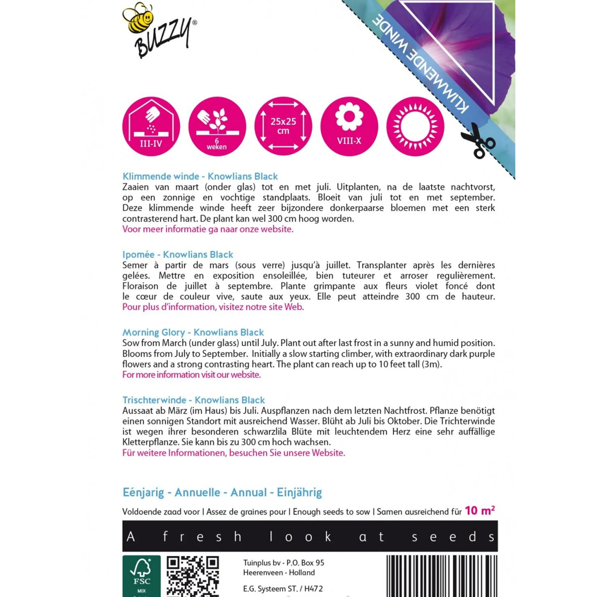 Buzzy Moestuin>Klimmende Winde Knowlians black