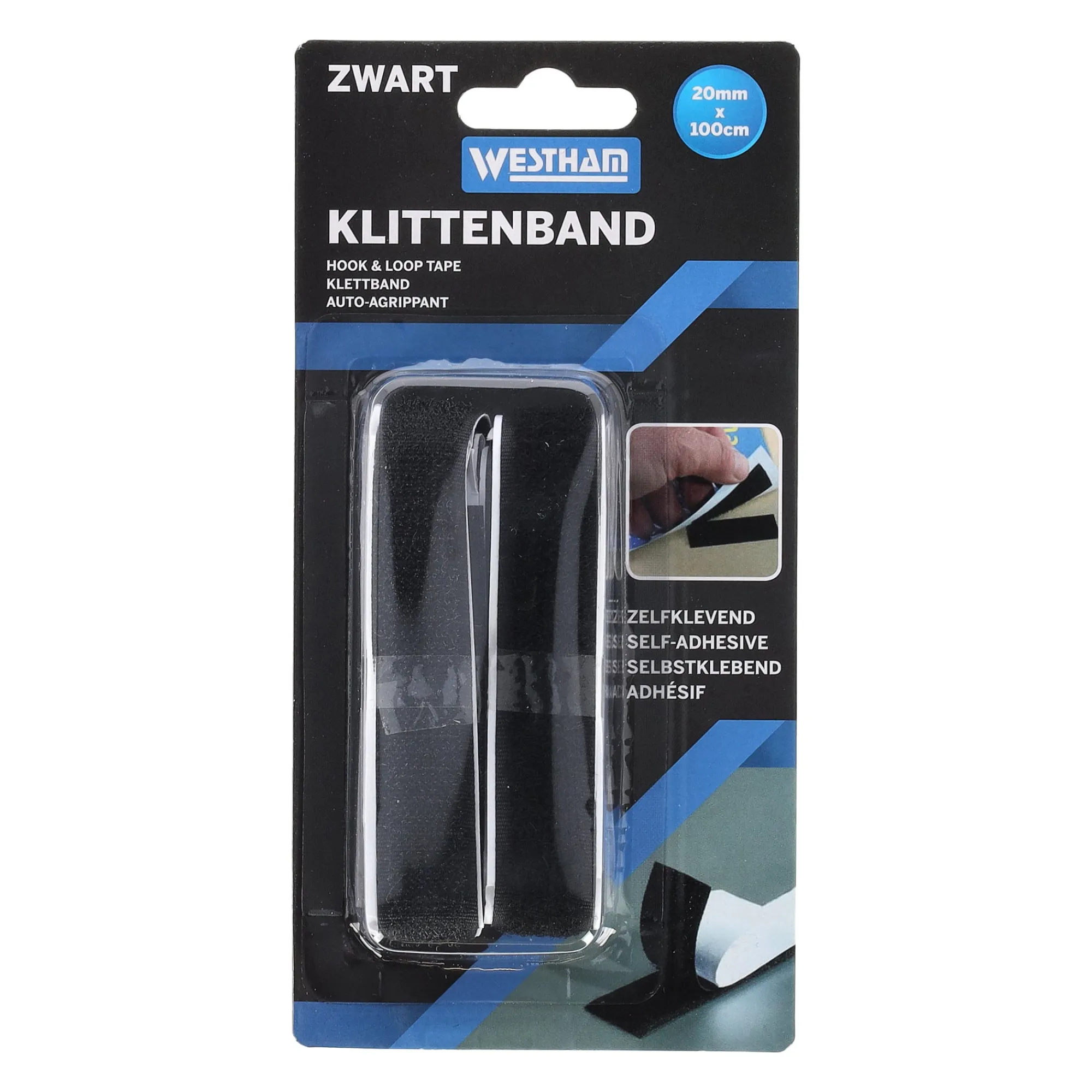 Westham Handgereedschap>Klittenband plak 20x1000mm zwart