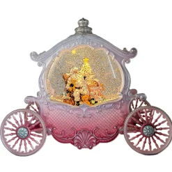 O'malley Kerstdecoratie>Koets glitter 26cm Roze