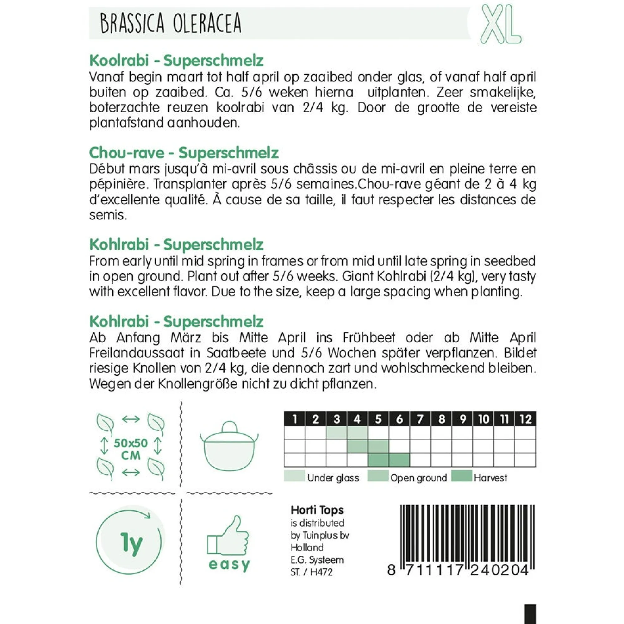 Horti Tops Moestuin>Koolrabi Superschmelz zaad