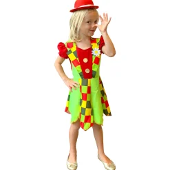 Van Cranenbroek Kinderkostuums>Kostuum clown neon groen 152