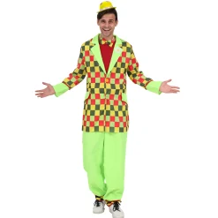 Van Cranenbroek Herenkostuums>Kostuum clown neon groen S