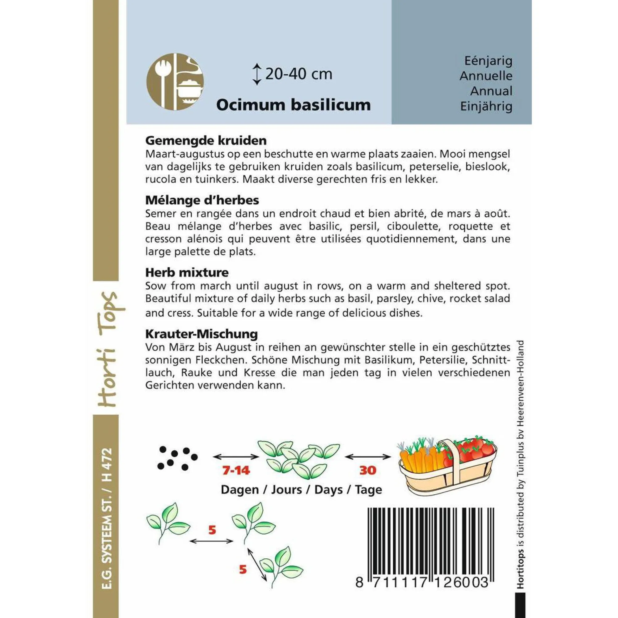 Horti Tops Moestuin>Kruidenmix zaad