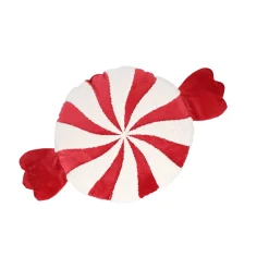 O'malley Kerstdecoratie>Kussen 38 cm candy rood wit