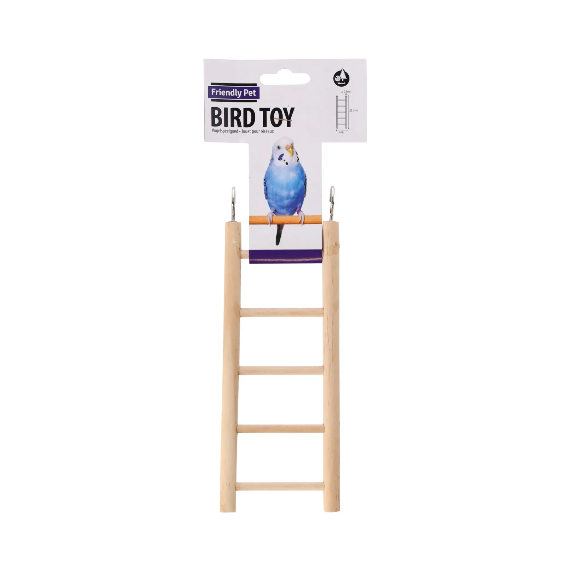 Friendly Pet Vogelspeelgoed>Ladder vogel 5 treden hout