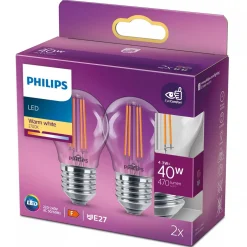 Philips Binnenverlichting>Lamp LED bol deco 40w E27 2st.