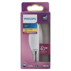 Philips Bouwlampen>Lamp LED kaars mat 40W E14