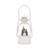 O'malley Kerstdecoratie>Lantaarn glitter sneeuwman wit 20cm