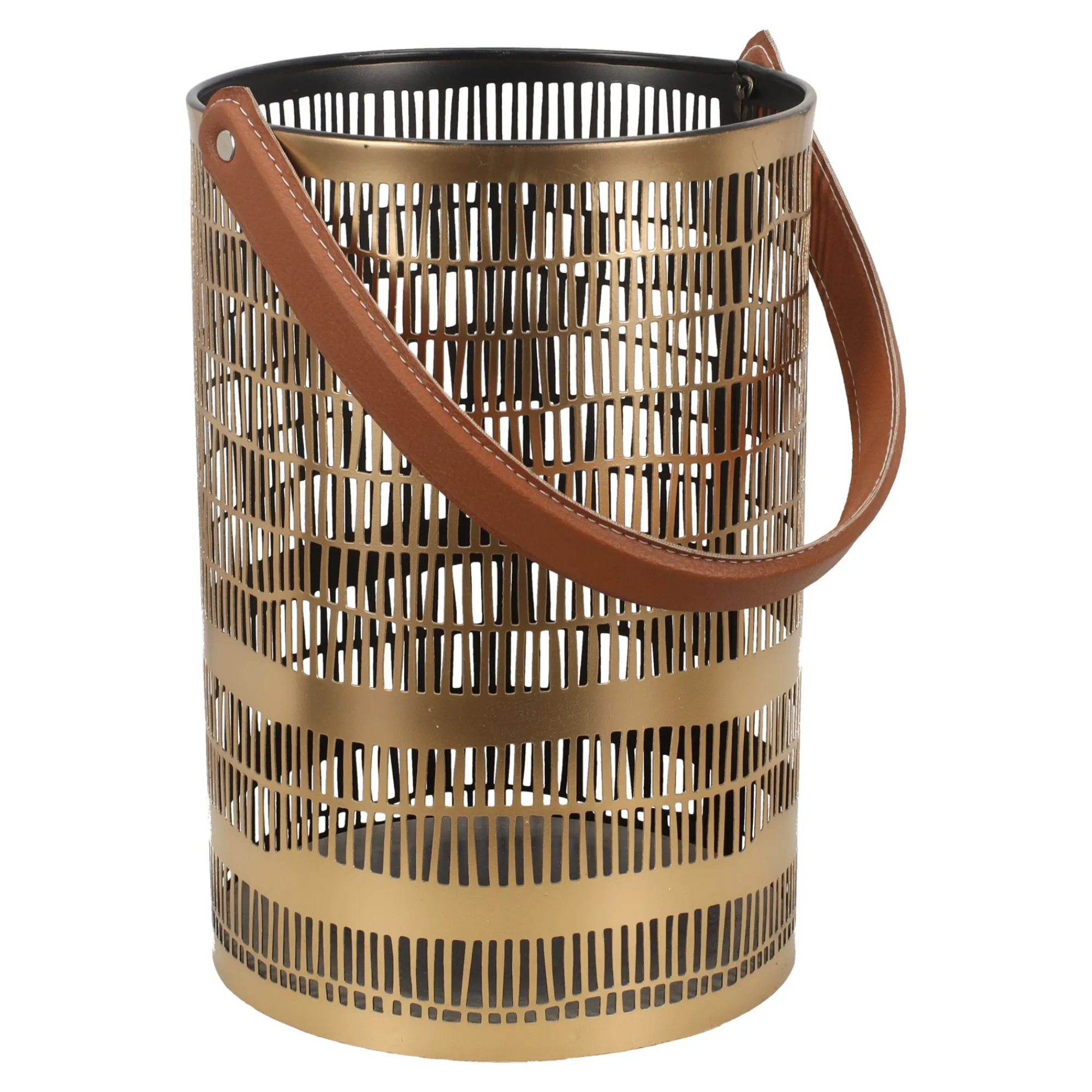 Woondecoratie>Lantaarn Lanvellec goud zwart 15 x 20 cm