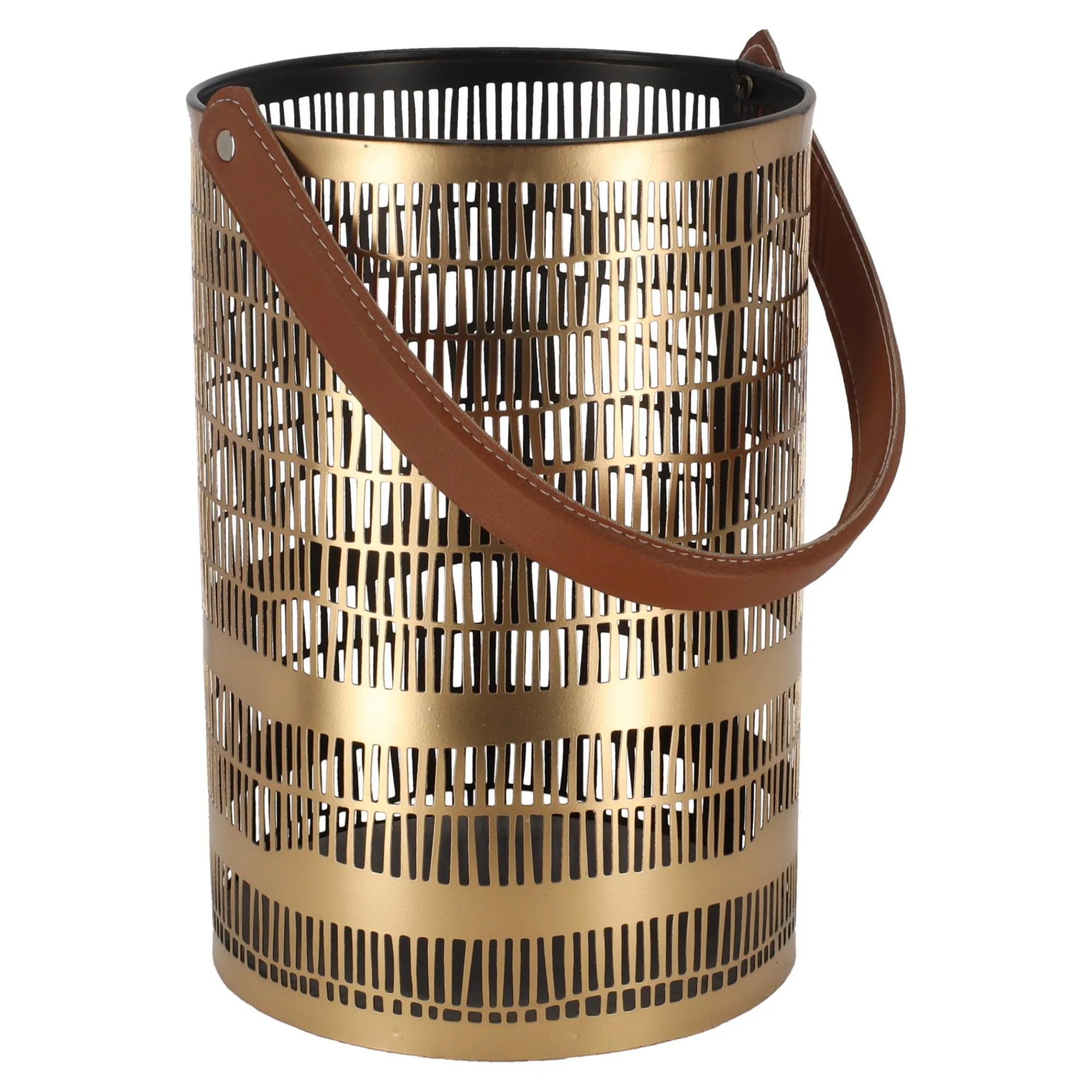 Woondecoratie>Lantaarn Lanvellec goud zwart 15 x 20 cm