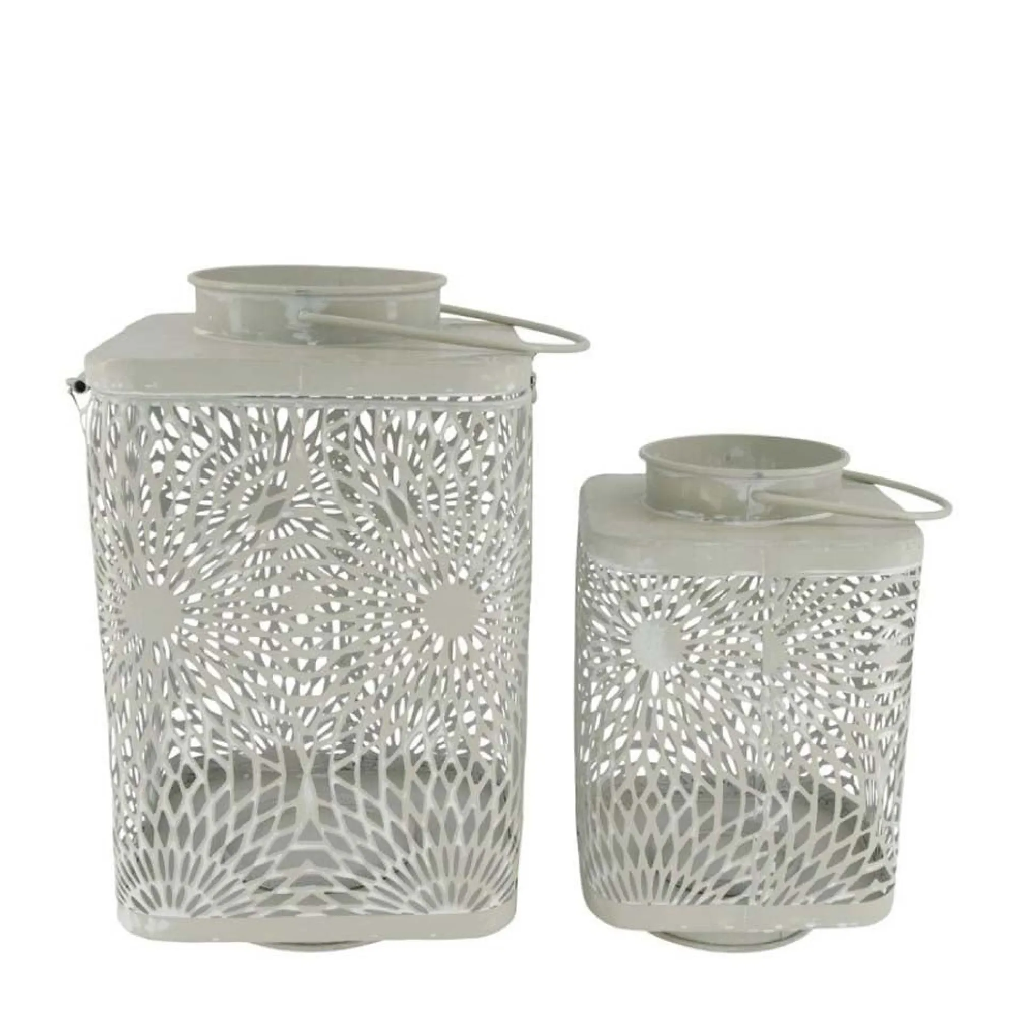 Natural Collections Woondecoratie>Lantaarn metaal grijs 16 x 16 x 25 cm