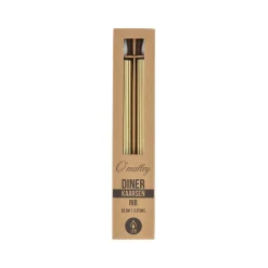 O'malley Kaarsen>LED dinerkaars ribbel 25 cm goud