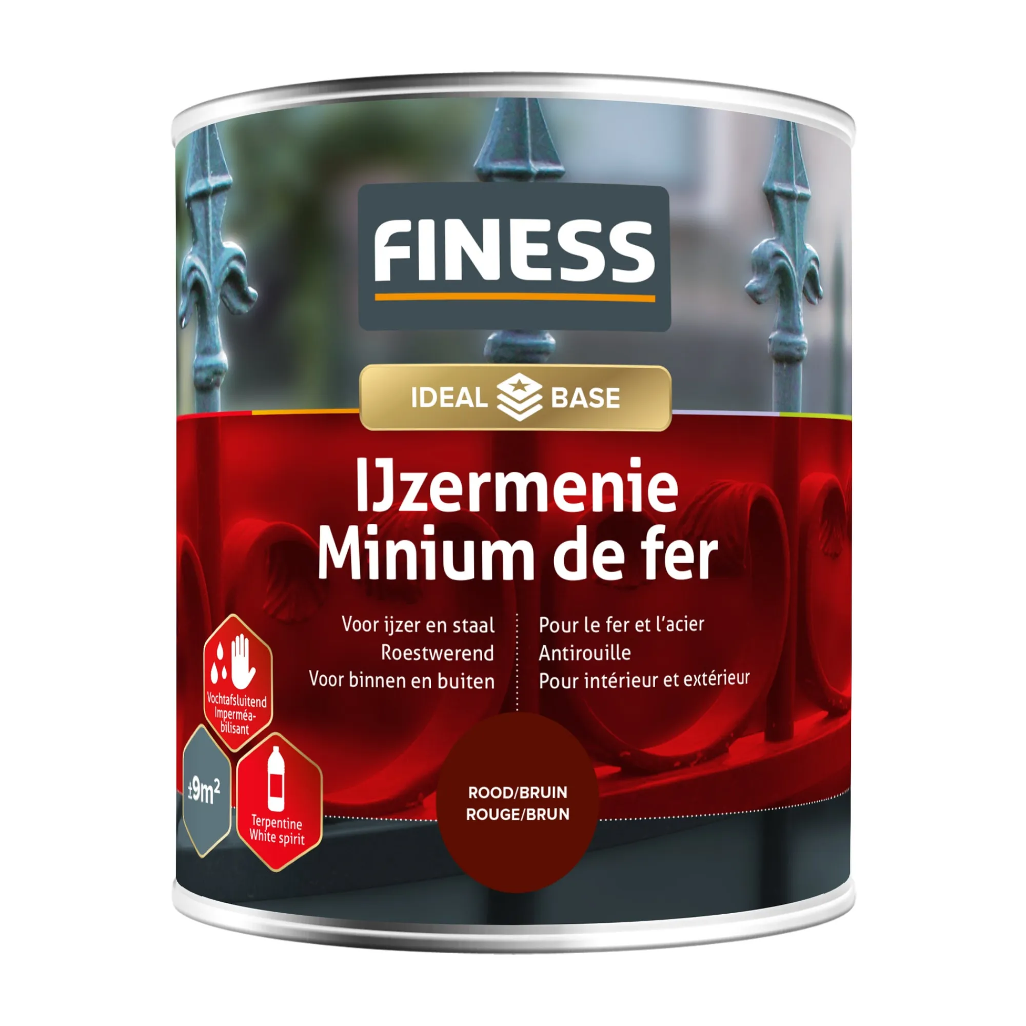 Finess Lakken>Menie ijzer r.bruin 750ml