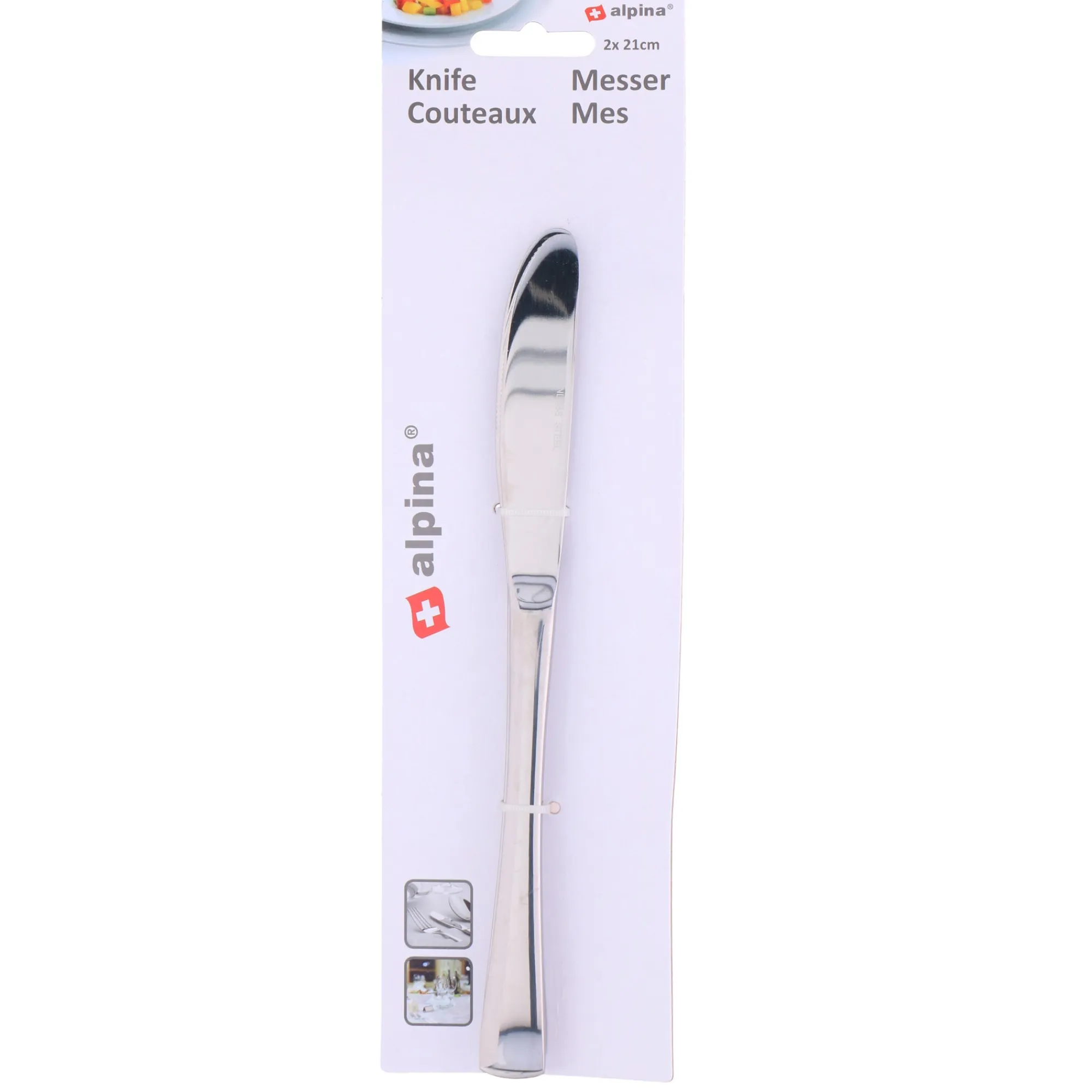 Alpina Koken & Tafelen>Mes 21cm RVS 2st