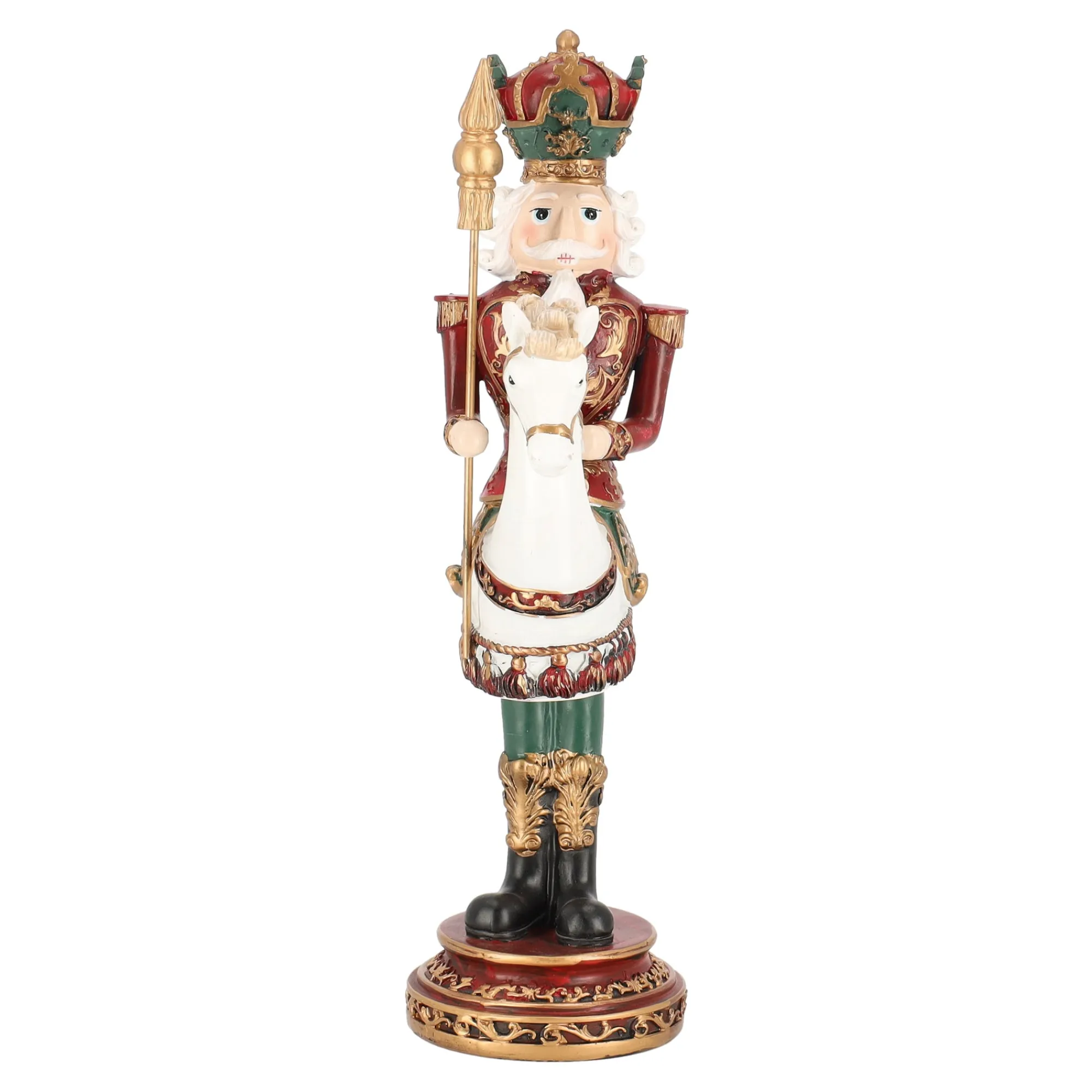 O'malley Kerstdecoratie>Notenkraker te paard 32 cm rood