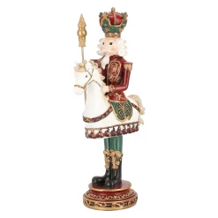 O'malley Kerstdecoratie>Notenkraker te paard 32 cm rood