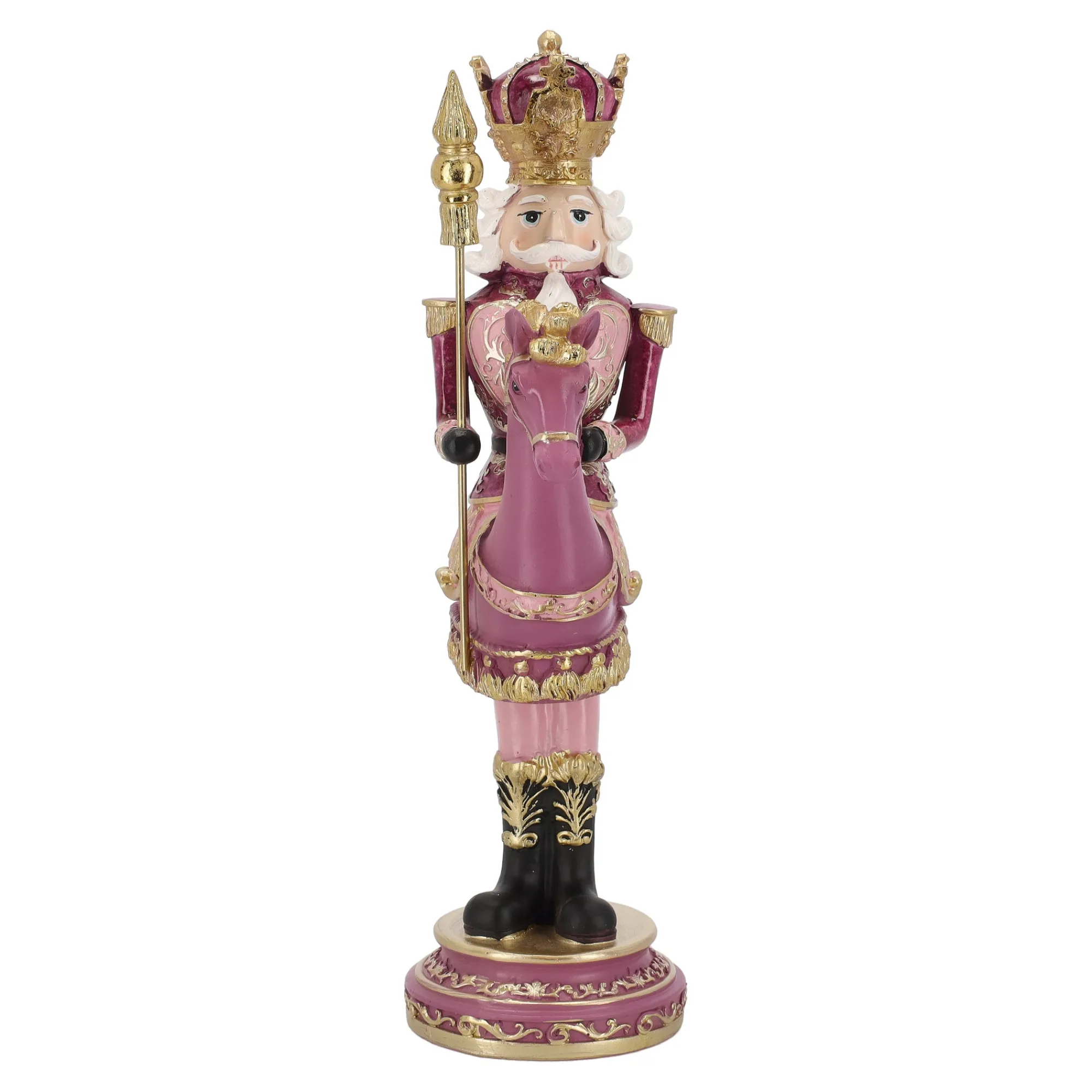 O'malley Kerstdecoratie>Notenkraker te paard 32 cm roze