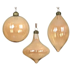 Decoris Kerstdecoratie|Kerstballen>Ornament glas amber 10 cm