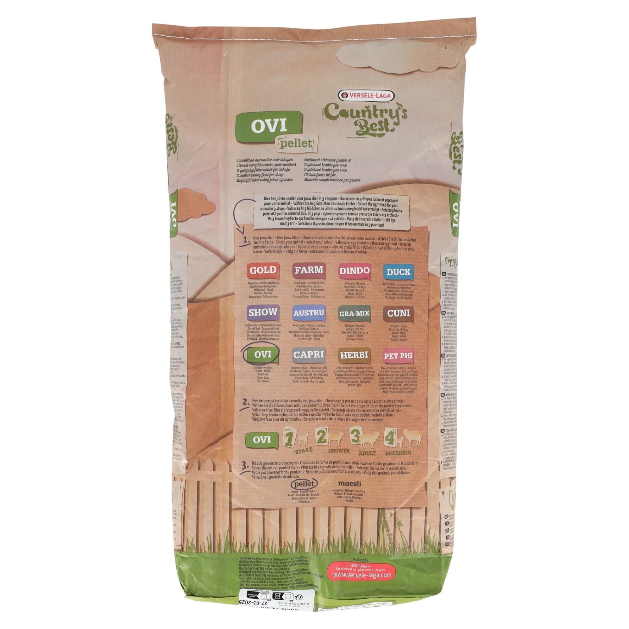 Versele Laga Schaap>Ovi allround 3 pellet 20 kg Country's Best