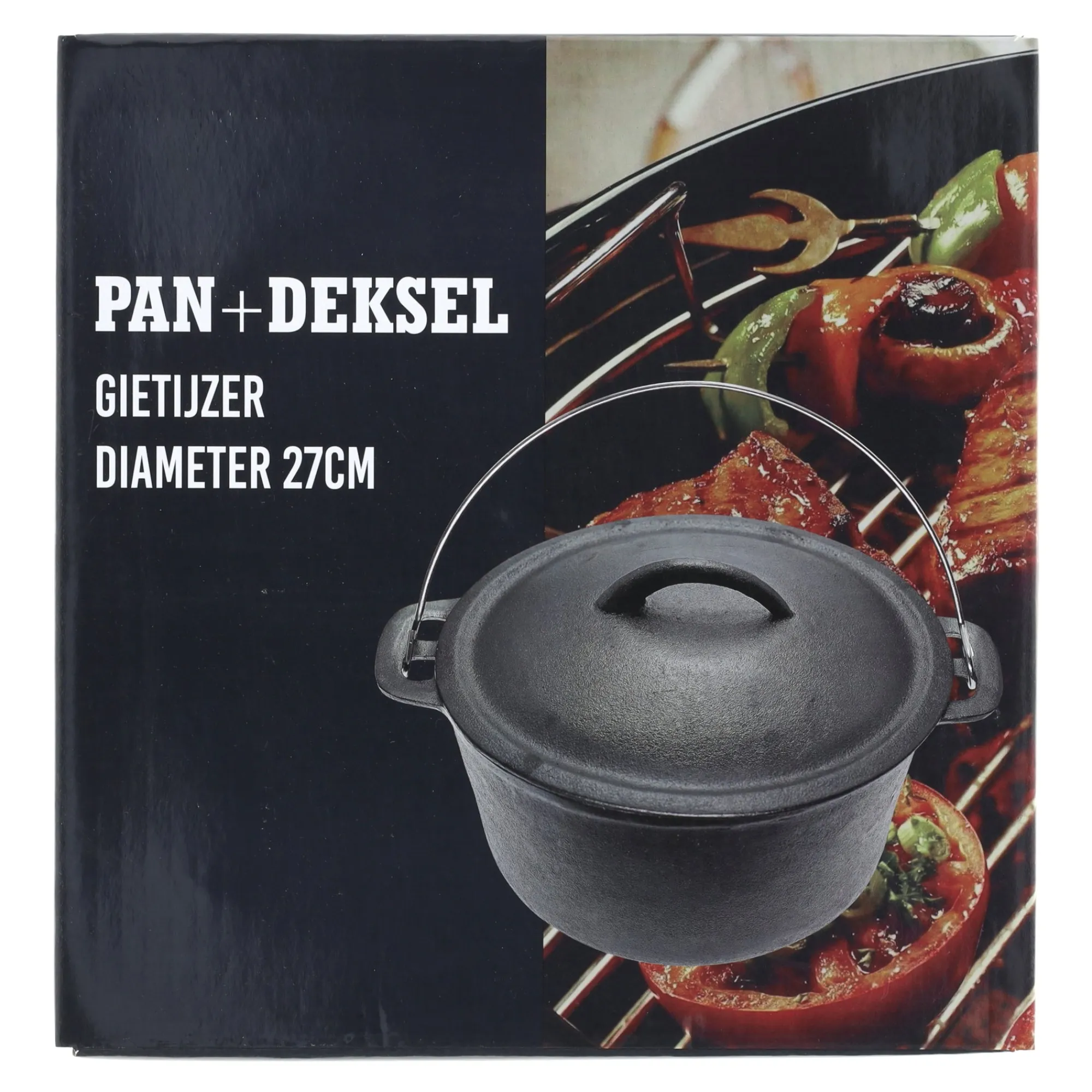 Barbecueaccessoires>Pan+deksel gietijzer D27cm