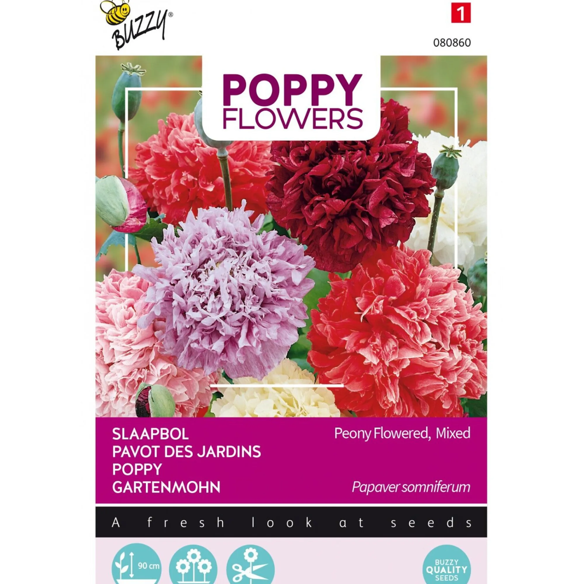 Buzzy Moestuin>Papaver Pioenbloemig