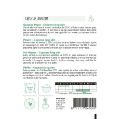 Horti Tops Moestuin>Peper cayenne / spaanse lange rode zaad