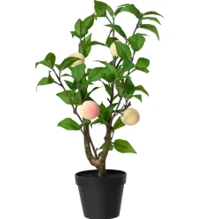 Decoris Kunstplanten En Kunstbloemen>Perzikplant in pot 48 cm