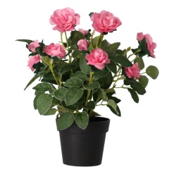 O'malley Kunstplanten En Kunstbloemen>Plant met roos, 3 assorti