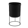 Gusta Vazen En Potten>Plantenpot met houder zwart 32 x 18 cm