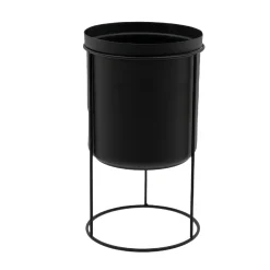 Gusta Vazen En Potten>Plantenpot met houder zwart 32 x 18 cm