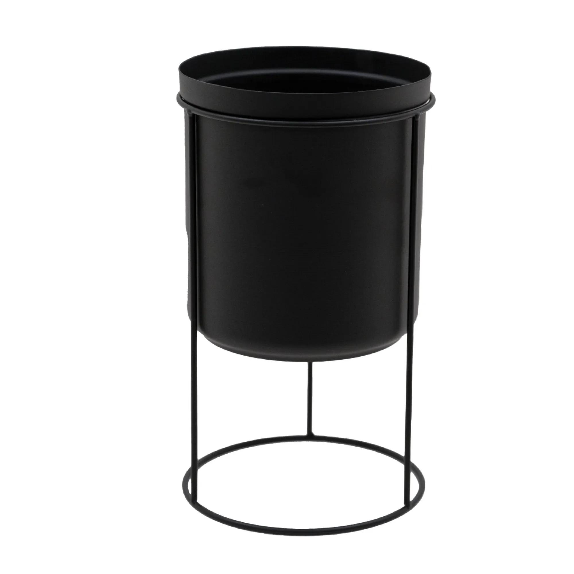 Gusta Vazen En Potten>Plantenpot met houder zwart 32 x 18 cm