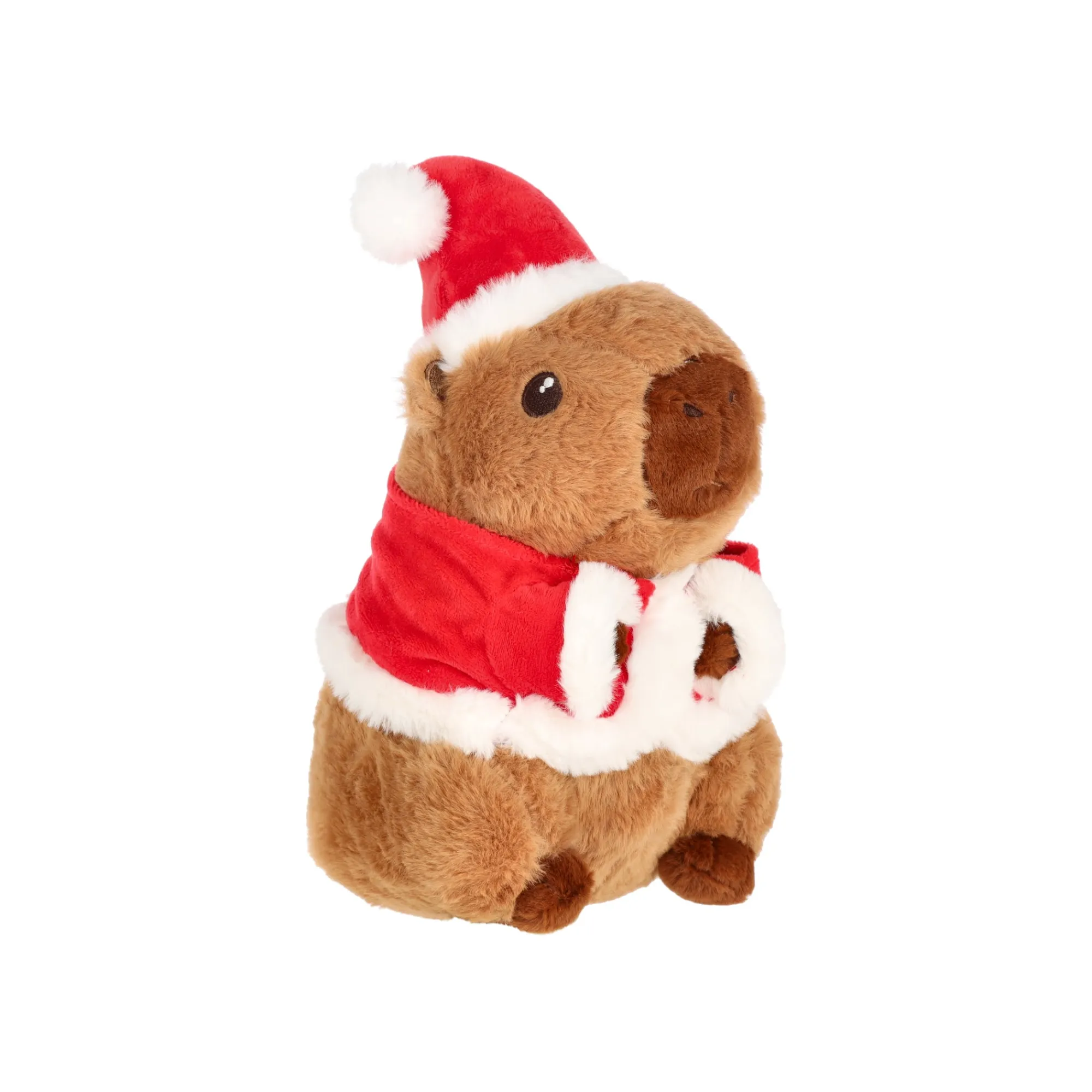 Kerstdecoratie>Pluche capibara kerst 24 cm