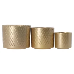 Mica Decorations Vazen En Potten>Pot Era rond goud relief 7 x 7 cm