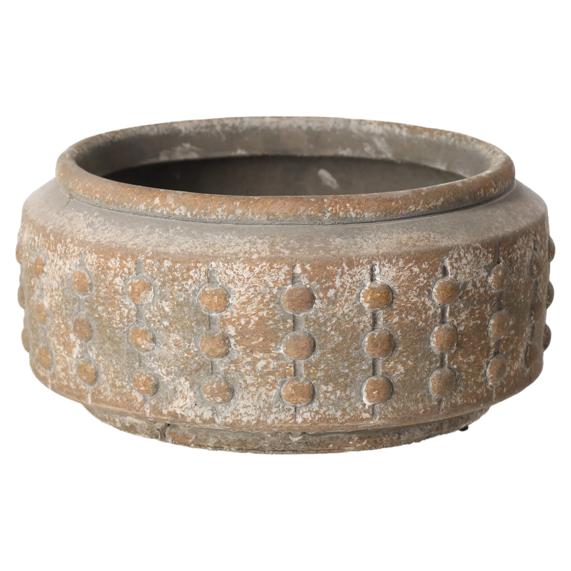 Mega Collections Vazen En Potten>Pot Jar Low Adana Dot Aged 24 cm