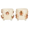 Mica Decorations Kerstdecoratie>Pot peperkoek creme 11x13cm