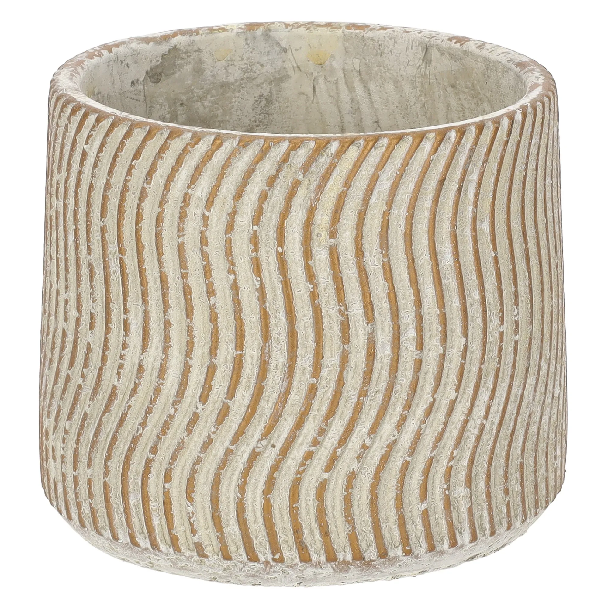 Vazen En Potten>Pot ribbel 17 cm cement