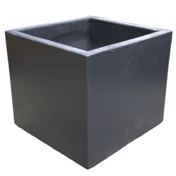 Mega Collections Tuindecoratie>Pot Smooth Cubi Lead 23 cm