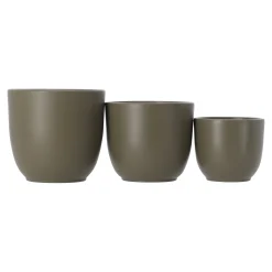 Mica Decorations Vazen En Potten>Pot Tusca rond groen 7 x 8 cm