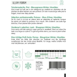 Horti Tops Moestuin>Prei blauwgroene winter hiverbleu zaad