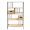O'malley Woondecoratie>Rek deco metaal zwart 90 x 26 x 150 cm
