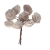Kunstplanten En Kunstbloemen>Roos mini wit/koffie 8st