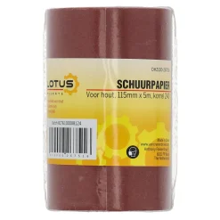 Lotus Verfspullen>Schuurpapier rol hout 115 mm x 5 m x K240