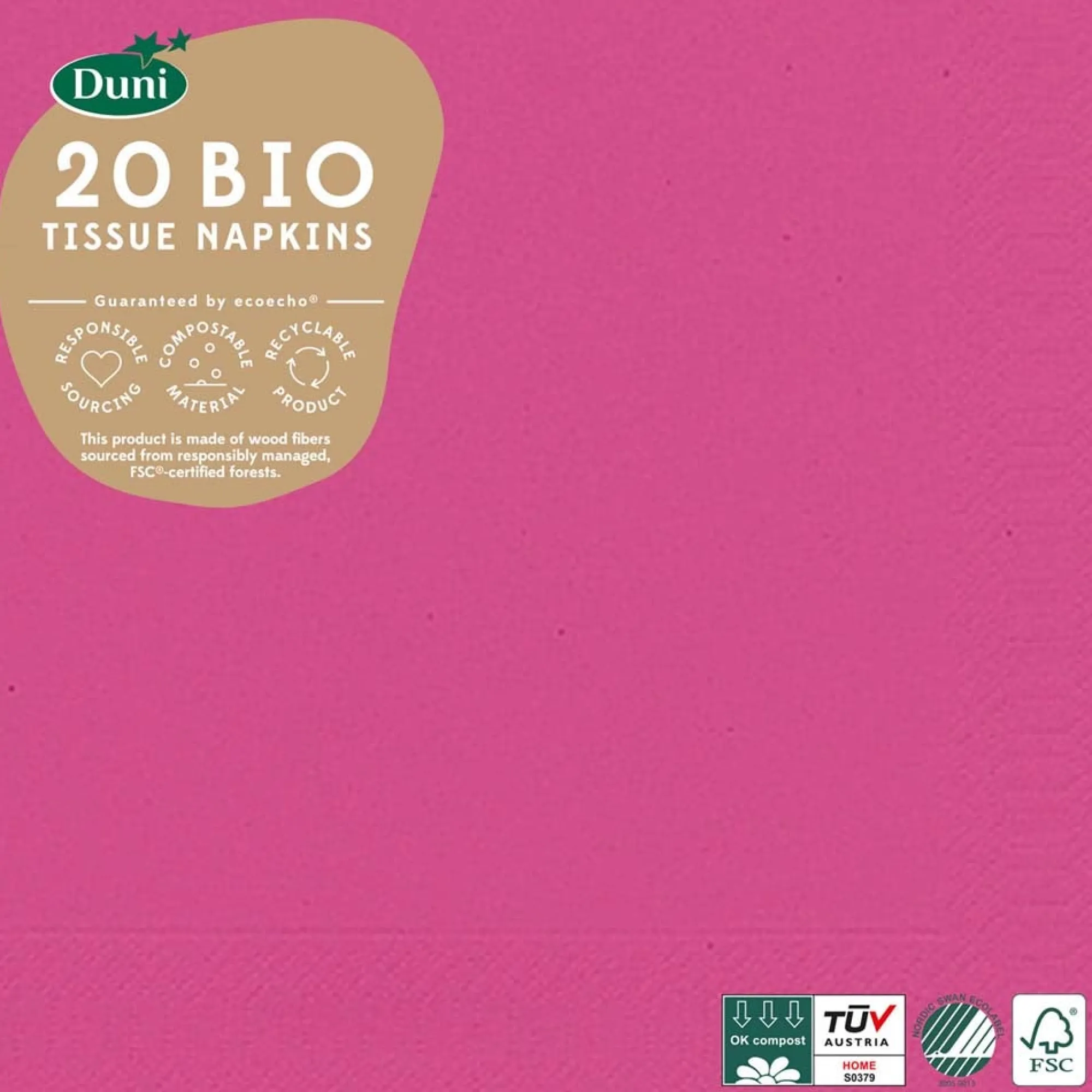 Duni Koken & Tafelen>Servet 33 x 33 cm fuchsia 20st