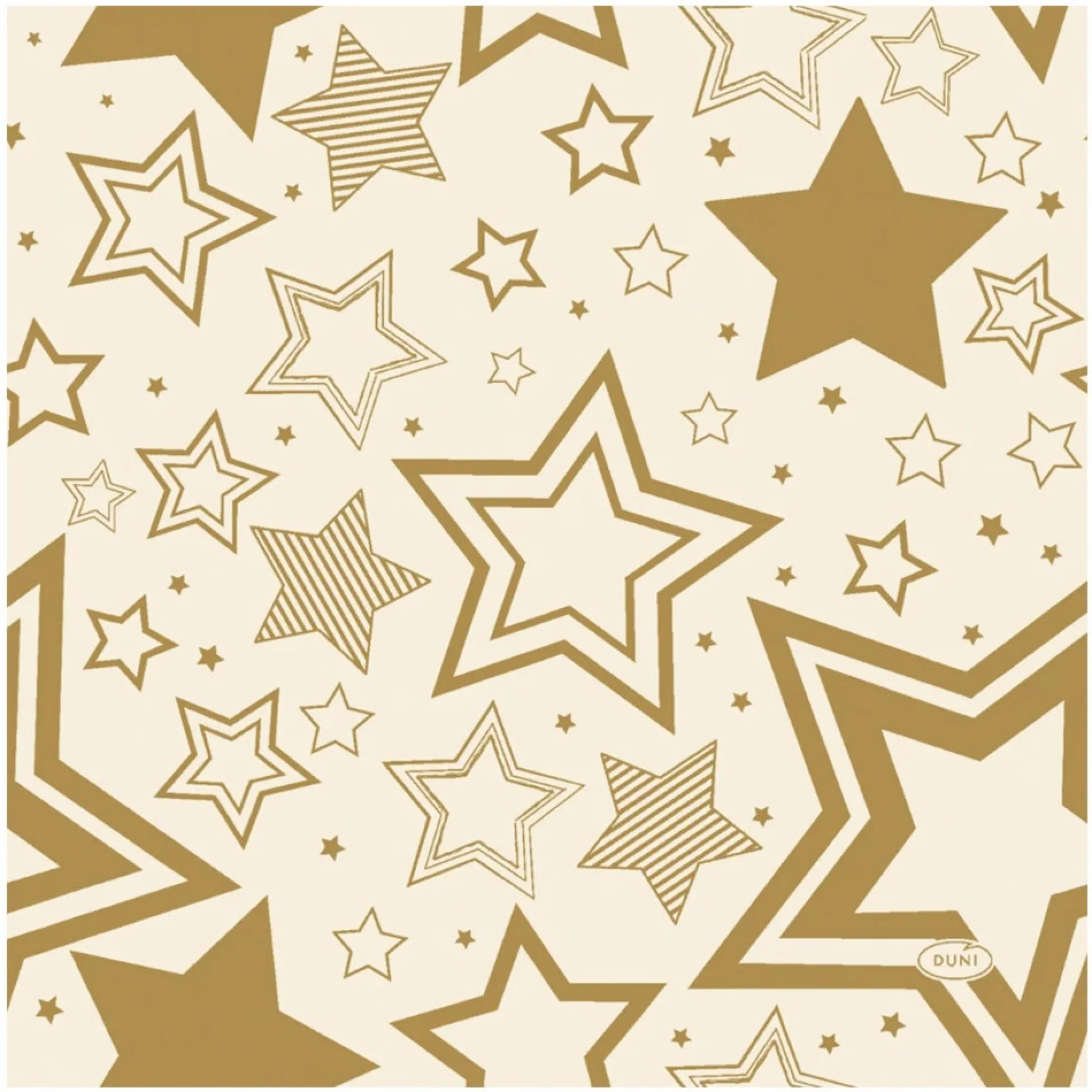 Duni Kerstdecoratie>Servet 33 x 33 cm Holiday Star Cream