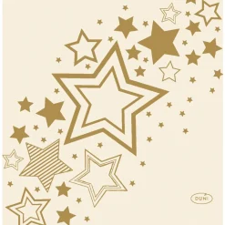 Duni Kerstdecoratie>Servet 24 x 24 cm Holiday Star Cream