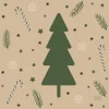 Duni Kerstdecoratie>Servet 33 x 33 cm Natural Yuletid
